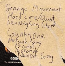 setlist for the 15th november 2001 jcac gig